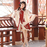 Design Songlong Chun Hanfu Women's Chinese Style Improvement Han Element Coat Dress Set 8993