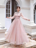 Autumn And Winter Heavy Industry Famous Diamond Decoration Net Fairy Atmosphere Dress Long Dress Host Banquet Dress