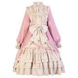 Design 20 New Cream OP Long-Sleeved Skirt Fresh Cute Lolita Sweet Soft Sister Dress 6123
