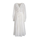 V-Neck Lantern Sleeve Drawstring Design Shirt With Same-Line Half-Skirt Elegant Women's Set 2025 Summer New