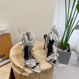 Heels 2025 New Sexy Cross-Lace With Water Toe Summer With High Heel Sandals High Quality Shoes