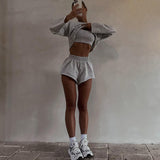 Women's Autumn New Clean Color Long-Sleeved Coat Head Casual Short Fashion Set DJPT