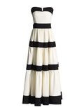 Temperament Elegant Goddess Style Dress Dress 2025 Spring New Braming Striped Bow Dress Woman