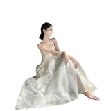 Wind Hanging Dress Summer New Sanya Seaside Vacation Show Back Long Dress