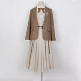 Design Haitang Whisper China Fenghan Element College Wind Coat Shirt Sling Skirt Set 6705