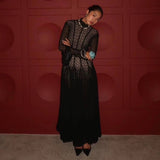 2025 Round-Necked Long-Sleeved Umbrella Dress Inside Lace Dress