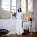 Sanguan Light Luxury Niche 2025 Early Spring White Long-Sleeved Shirt Dress Slimming Dress Dress