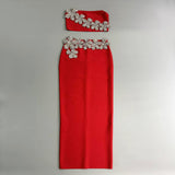 New Design-Sensitive Flower-Singing Diamond Bandage Set Sexy Tective Blouse Two-Piece