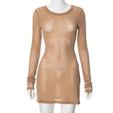 Women's Spring 2024 New Perspective Sexy Hottie Long-Sleeved Shirt Dress DJPT