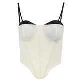 Clammed With A Giose-Breasted Bra Sling On The Street Fashion Casual Hottie Vest Woman DJPT