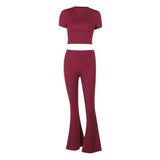 Autumn 2025 New Women's Clothing Fashion Style Casual Solid Color Buff Short Sleeve Trousers Set DJPT