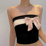 New Women's Clothing Bumps With Umbils Bows And Bottom Tops DJPT