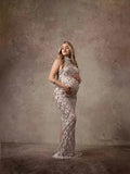 Drilled Pregnant Woman Photo Dress Shiny Big Diamond Glitter View Mesh Pregnant Woman Photography Dress Maternity