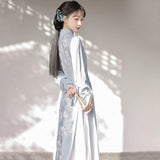 Design Frosting Chinese Wind Improvement Chinese Elements Cheongsam Half Skirt Set 8908