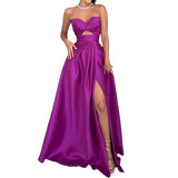 Women's New Famous Deep V Hollow Dress Open Fork Hollow Dress HZ0628