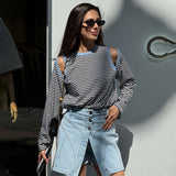 Women's Stripes Hit The Long-Sleeved Casual Autumn Shirt DJPT