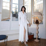 Sanguan Light Luxury Niche 2025 Early Spring White Long-Sleeved Shirt Dress Slimming Dress Dress