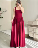 Summer New Women's Collar Sexy Sleeveless Wrinkled Temperament Dress Dress Dress Woman HZ0628