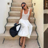 Mesh Vest Sweet Splicing Fake Two-Piece Self-Sightament Dress 2024 Summer New Summer