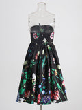 Design Sense A Skirt 2025 New Breast-Meared Mid-Rise Women's Flower-Print Dress