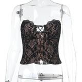 Sexy Lace Hollow Strapped Thoracic Top 2025 Summer New Vest DJPT