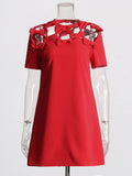 Famous Style Dress Women's Dress 2025 Spring New Round Collar Bow Hollow Design Dress