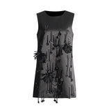 Elegant Famous Wind Dress 2025 Spring New Round Three-Dimensional Flower Esqueu Skirt Women's Dress