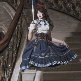 Gold Pointer Lolita Women Shirt Wading Skirt Every Day Cute Lolita Sweet Dress 6969