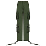 New Women's Street Hop Wind Low-Waist Fashion Trend Work Clothes Denim Casual Trousers DJPT