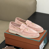 Loafers Women&Men's Shoes Leather Shoes Round Head Flat Floor Casual Shoes High Quality Shoes