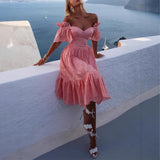 Women's Clothing In Autumn Of 2025 Sexy One-Word Shoulder Dot Dress DJPT