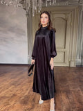 2025 With Belt Large-Size Women's Fashion Pressure Fold Loose Temperament Dress