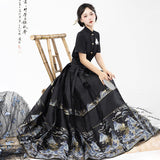 Design Mingyun Matsujie Chinese Style Improvement Han Elements Han Suit Female Shirt Horse Face Skirt Set 8749