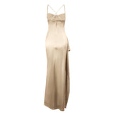 Autumn 2025 New Famous Style Temperament Sexy Body-Shrinking Fork And Fork Of The Dress DJPT