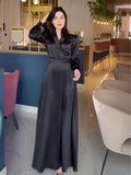 Temperament V-Neck 2024 Spring New Age Reduction Long-Sleeved Dress With Long-Sleeved