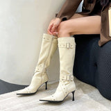 Cowboy Boots 2025 Autumn New Hottie Sharp Willow High-Hee Chime Fashion Boots Girl High Quality Shoes