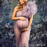 Take A Picture With A Net Yarn Dress Pregnant Women's Shoulderless Sleeve-Free Dress Halloween Styling Maternity