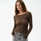 Women's Autumn And Winter Lace Skin Foundation Casual Elegant Top Bottom DJPT