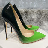 Color Spell Sexy 12Cm High Heels Ultra-Fine Heel Shoes Women's Shoes Gradually Change Color Net Red Large Size Single Shoes High Quality Shoes