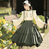 Design Sunflowers About Hanfu Women Chinese Style To Improve The Daily Chinese Elements Two-Piece Set 8469