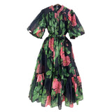 Style Dress 2025 Summer New Fashion Single-Dbutton Bubble Cuffs With Waist Dress