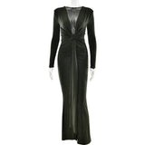 And Winter Fashion Sexy Deep V Tie Ribbon Dress New Babes Open Fork To Repair Dress HZ0628