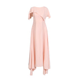 Elegant Literary Style Waist Dress 2025 New Shawl Design Waist Irregular Dress Dress Women Summer