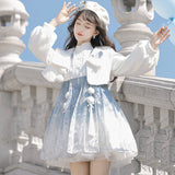 Snowy Dragon Language Chinese Style Improve The Chinese Element Of Women's Coat Dress Set 8858