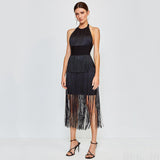 Women's Summer New Hanging Neck Banded Skirt Sexy Tidew Sleeveless Back Temperament Dress