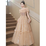 Dress Woman 2025 New Light Luxury Small High-End Small Banquet Senior Feeling Host Birthday Wedding Dress