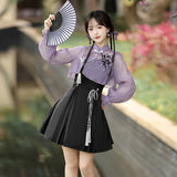 Design Iris Ink Butterfly Chinese Style Improve The Chinese Elements Of The Female Coat Sling Skirt Suit 9057