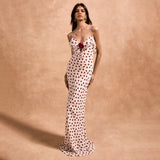 Women Decorate V-Necked Roses With Lace Dress DJPT