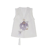 Velvet Rabbit Hanfu Female Chinese Style Improvement Han Element Blouse Vest Tat Dress Dress Suit 8971