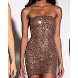 POLLY New Breast-Wearing Nightclub Sexy Goddess Famous Hot Diamond Dress